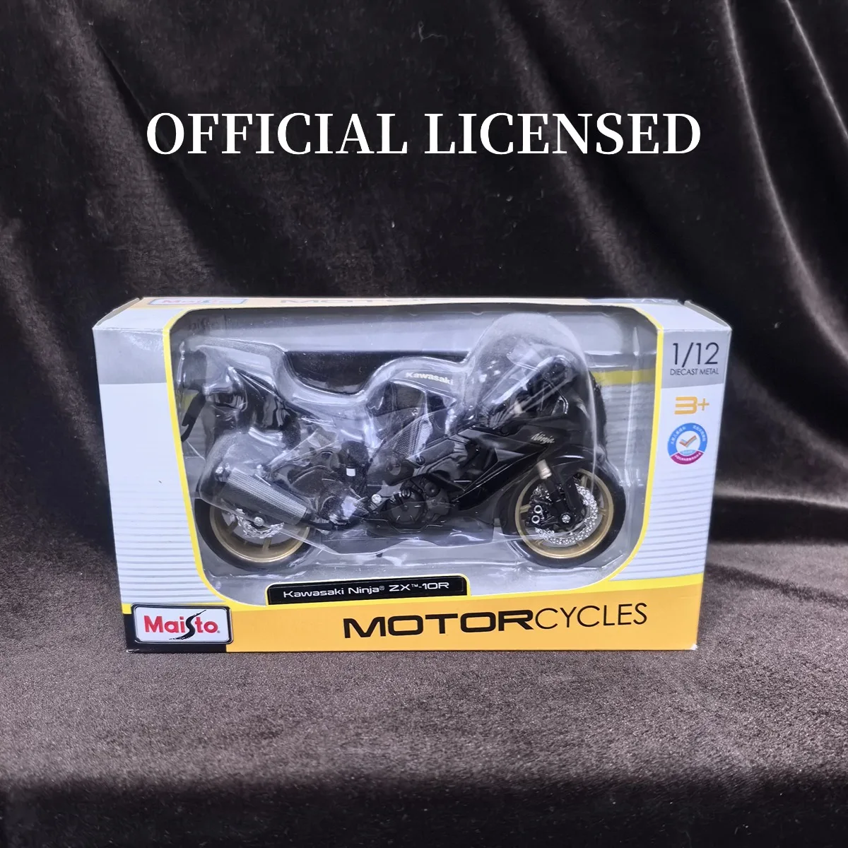 โมเดลรถมอเตอร์ไซค์คาวาซากิ นินจา ZX-10R ขนาด 1:12 ของเล่นจำลองรถมินิโมโต ของขวัญคริสต์มาสสำหรับเด็ก