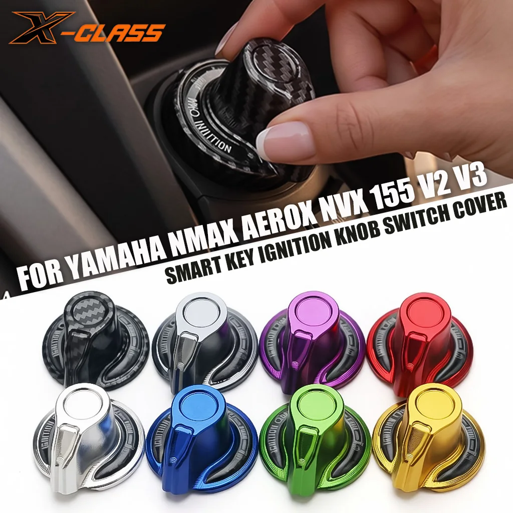 X-CLASS Motorcycle CNC Aluminum ABS Smart Key Ignition Switch Decorative Upgrade Knobs Cover for Yamaha NMAX NVX AEROX 155 V2 V3
