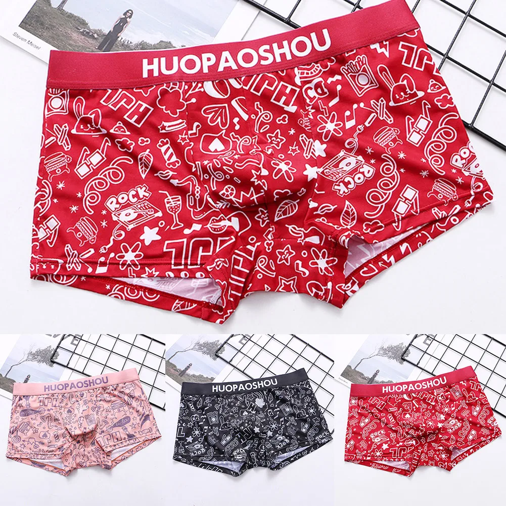 Breathable Ice Silk Men Sexy Underwear Sexy Shorts U Convex Pouch Soft Boxers Briefs Trunks Low Rise Panties Youth Underpants