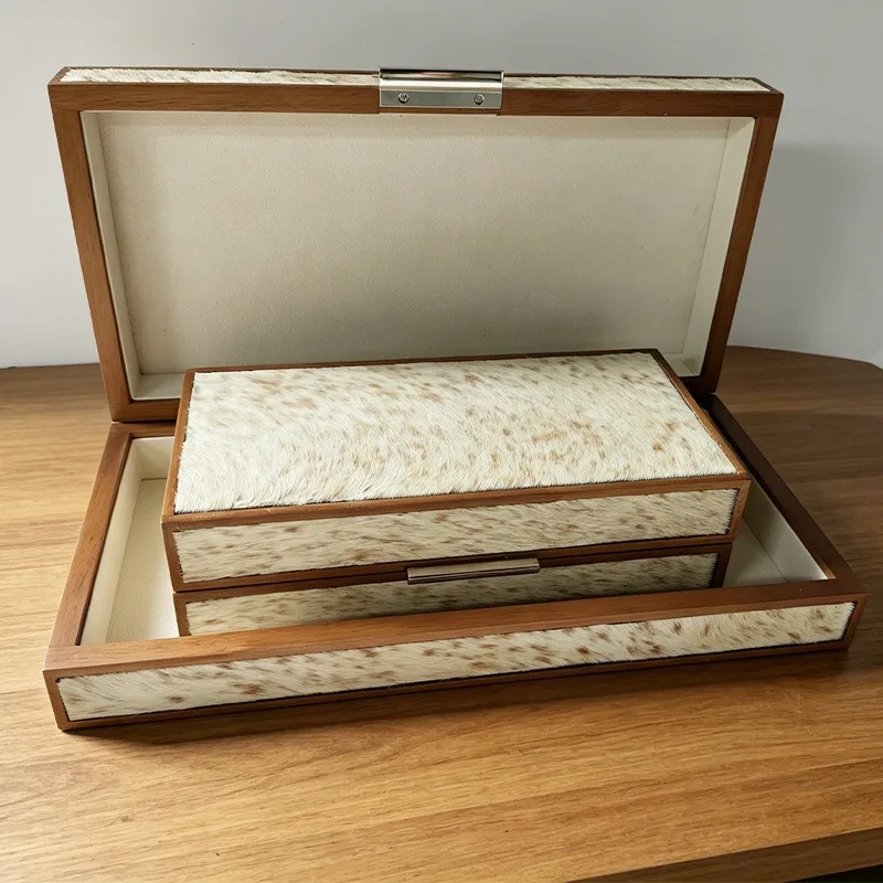 Women Jewelry Organizer Box Large Capacity Necklace Storage Case Portable Ring Collection Boxes Horsehair Pendant Storages Cases