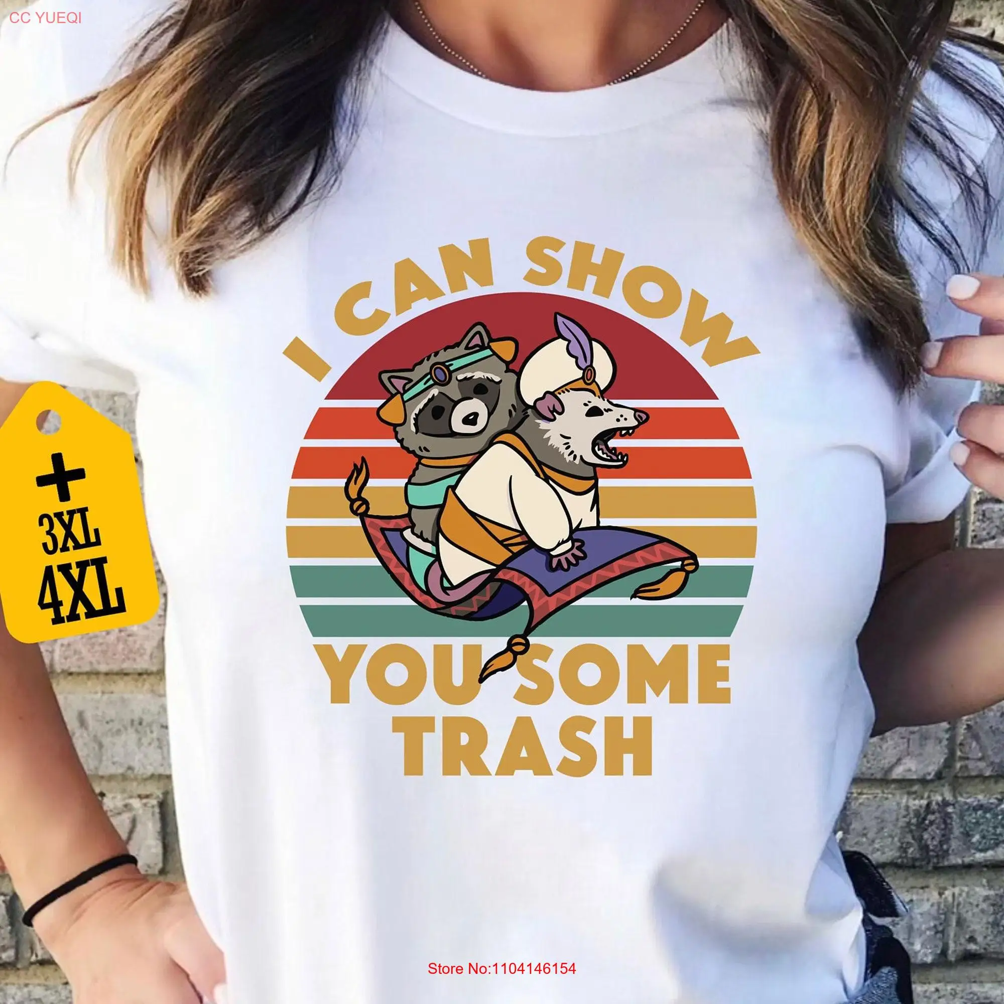 I Can Show You Some Trash T Shirt Animal Lover Cute Funny Raccoon Possum long or short sleeves