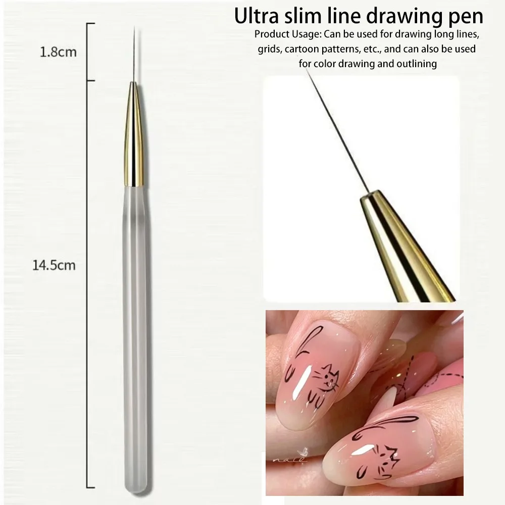 

New DIY Nail Art Nail Art Brush Ultra Fine Tartan Lines Drawing Painting Brush Brush Tip Carving Dotting Pen