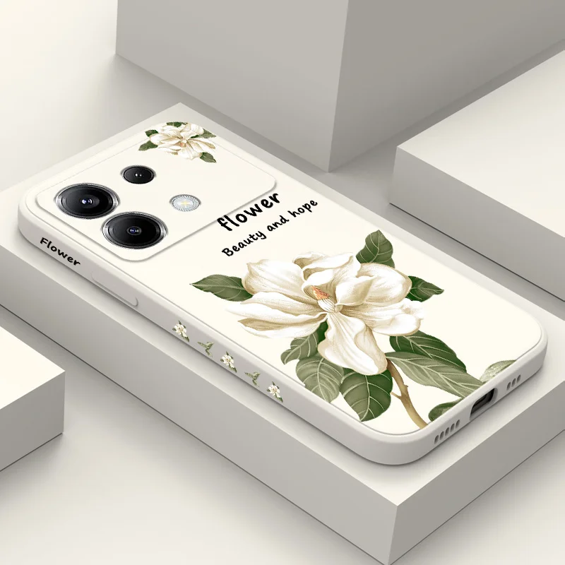 Magnolia Flowers Phone Case For Xiaomi Poco X6 F6 M6 M5 M5S F5 X5 F4 X4 M4 F3 M3 X3 Pro 4G 5G GT Silicone Cover