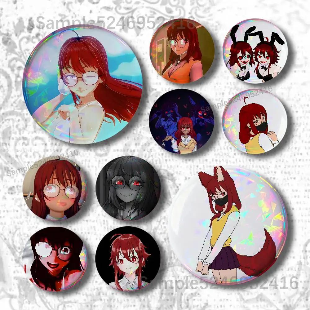 Pins de Saiko No Sutoka Saiko Chan para mochilas, pins acrílicos, pin estético Y2K, broche de solapa para bolso, clips, insignias, accesorios.