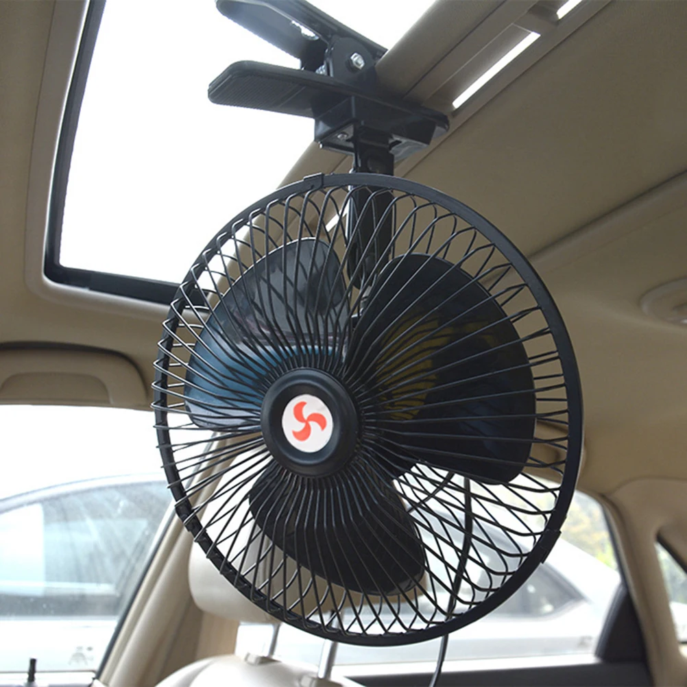 

12V Portable Oscillating Cooling Fan For Car Dashboard Clip On Use Overheat Protection Durable Efficient Ventilation Car