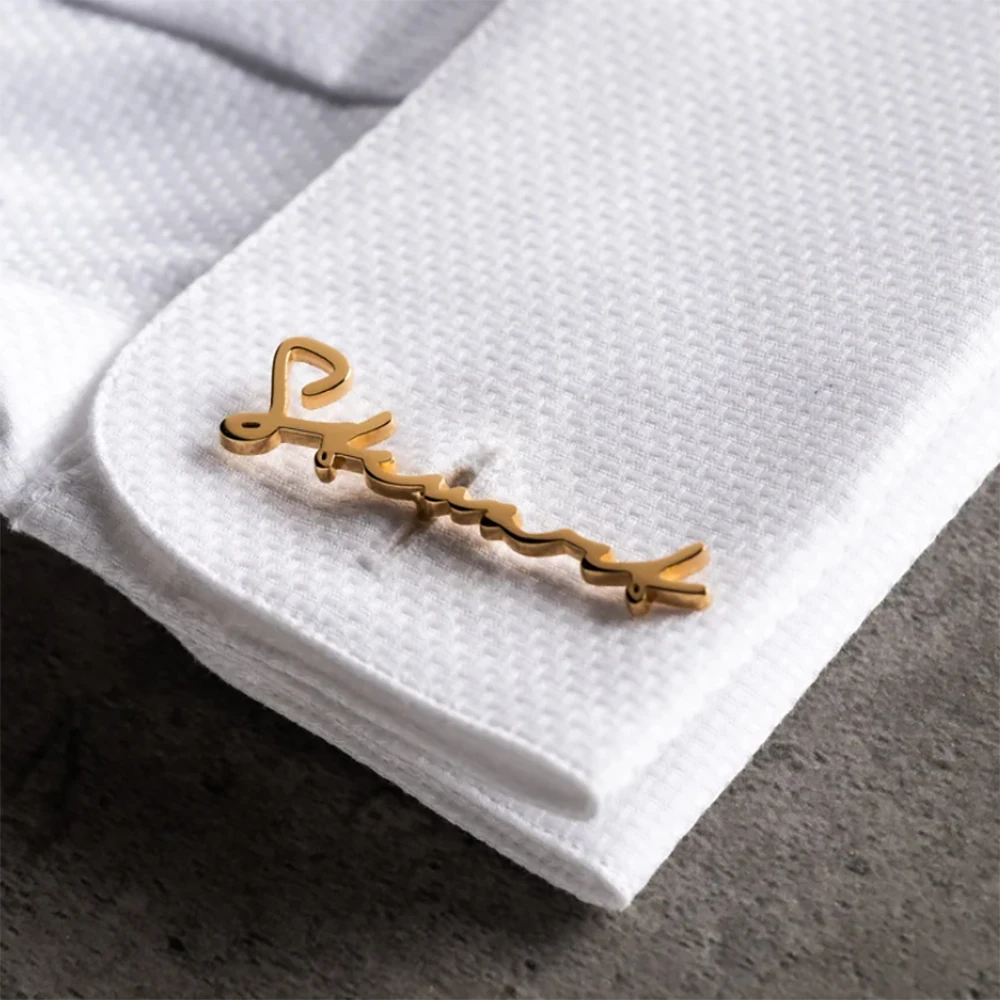 Personalized Name Cufflinks, Stainless Steel Men's Suit Shirt Cufflinks, Groom's Wedding, Groomsman Gift, Father's Day Gift