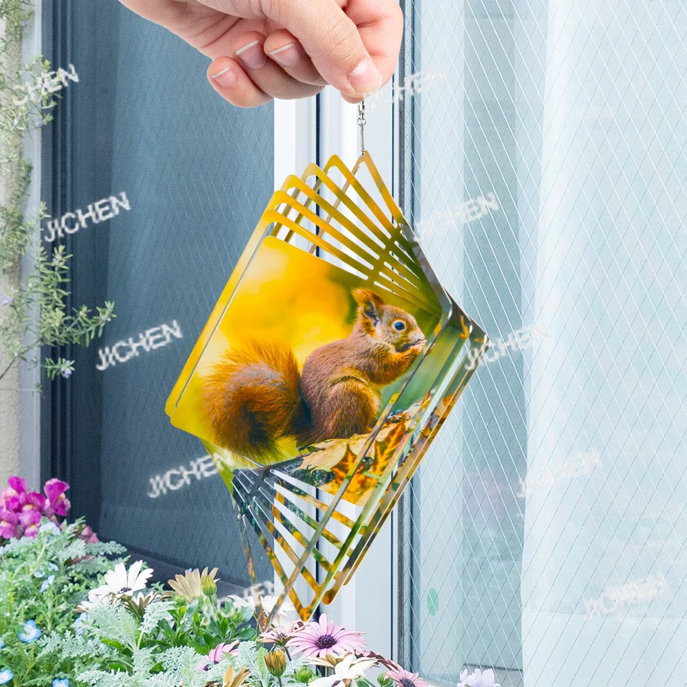 

Новая уличная квадратная ветряная мельница из алюминия с двусторонней сублимационной печатью, 7,8 дюйма