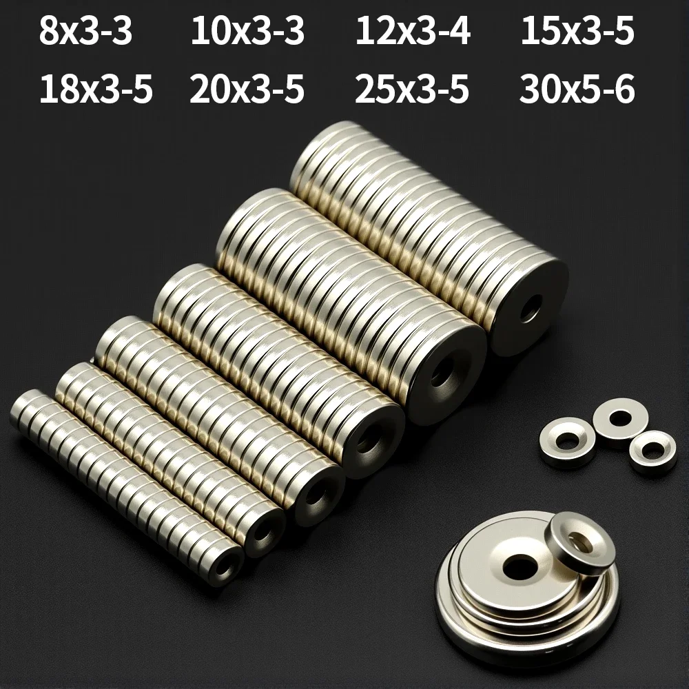 

10x3-3mm Round Super Strong Magnet Powerful Neodymium Magnets N35 with holes NdfeB Permanent Magnetic imanes Refrigerator Magnet