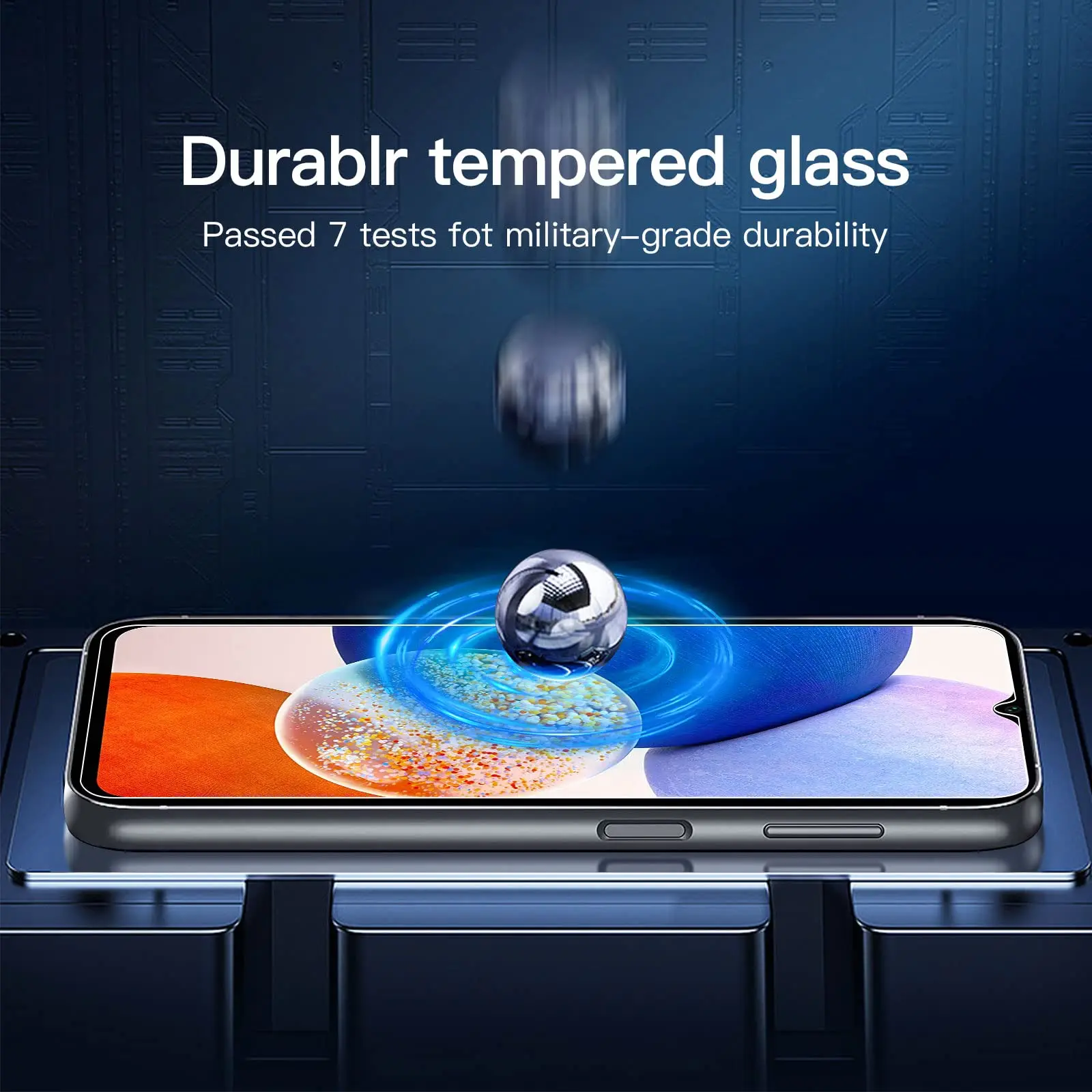 Für Samsung Galaxy A14 4G 5G Displayschutzfolie aus gehärtetem Glas, Kristallglimmer, 9H, HD, klar, transparent, hohes Aluminium, kratzfest – Detail 3