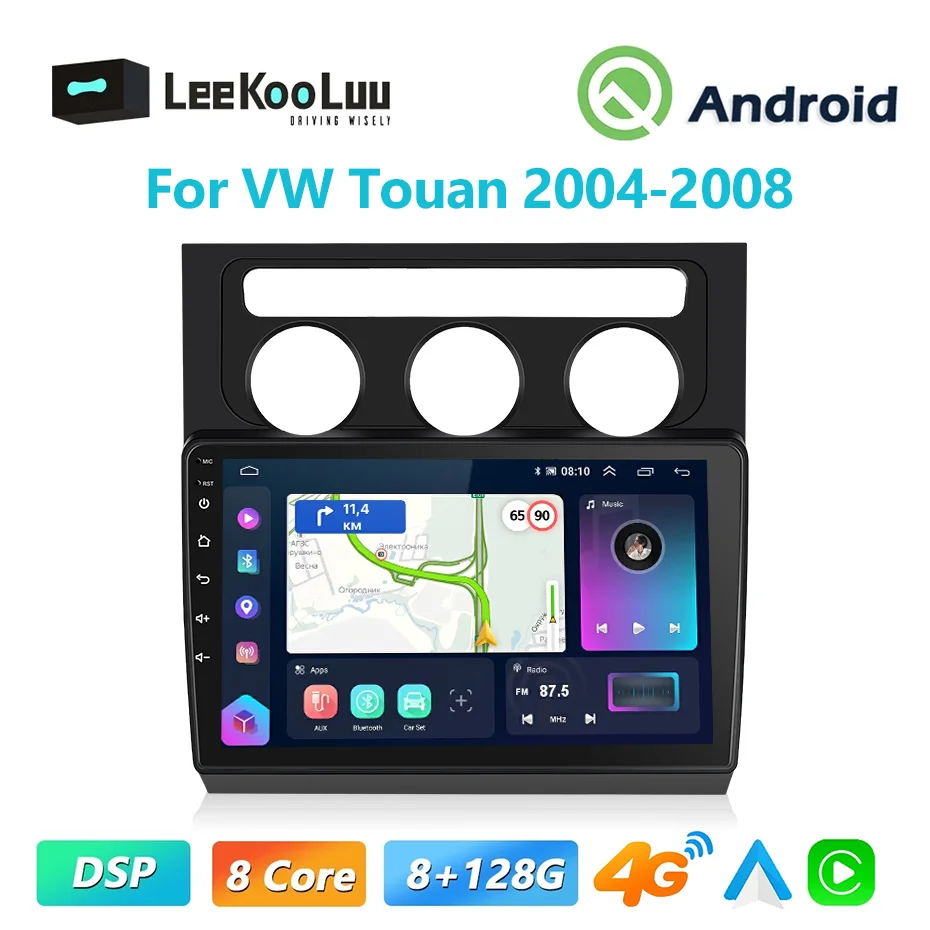 

LeeKooLuu CarPlay Android радио для VW Volkswagen Touan 2004-2008 автомобильный мультимедийный видеоплеер 2din головное устройство 4G Wifi GPS стерео