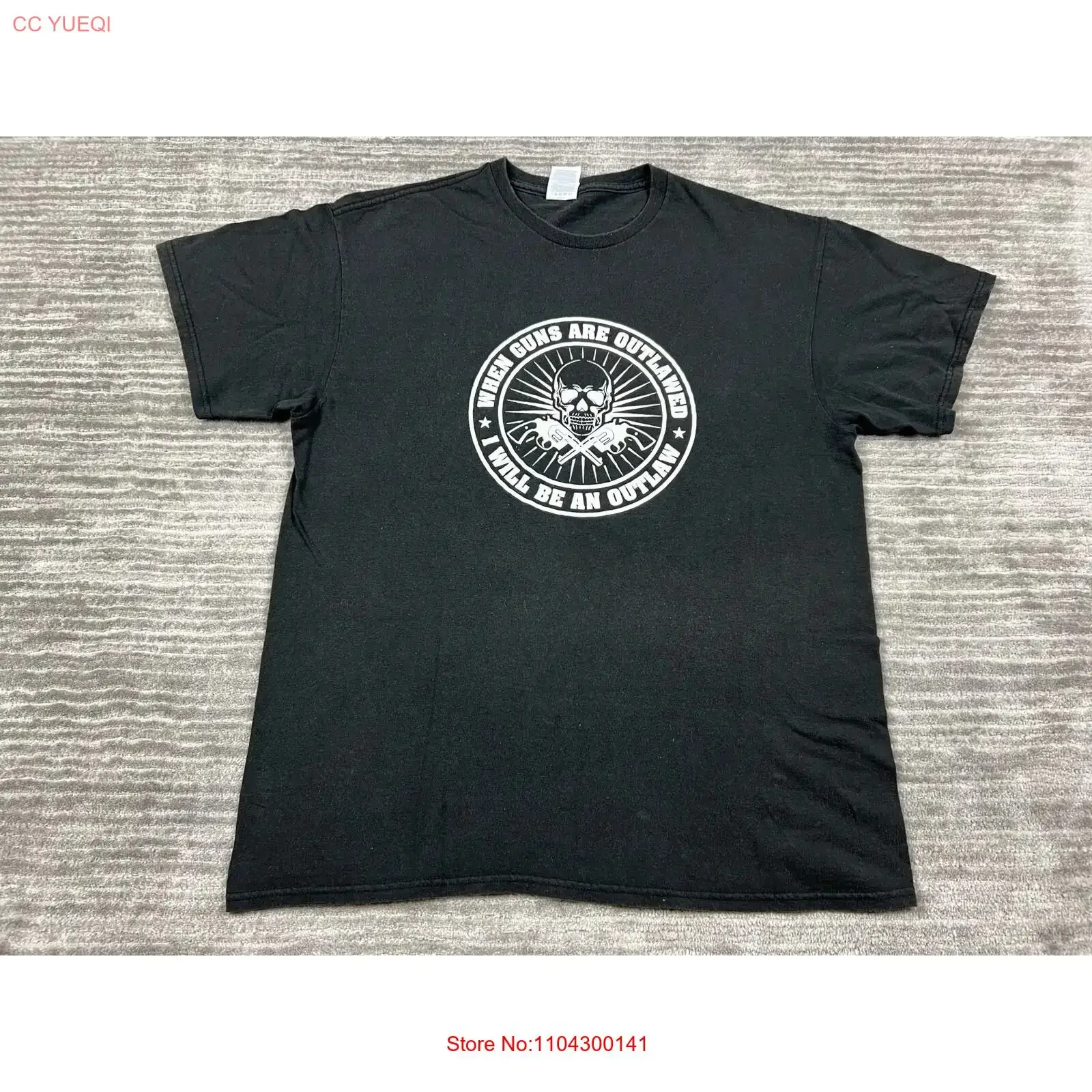When Guns are Outlawed I will be the Outlaw T Shirt Mens Large Black Shortsleeve vintage Washed Stylish Soft Versatile Slightly