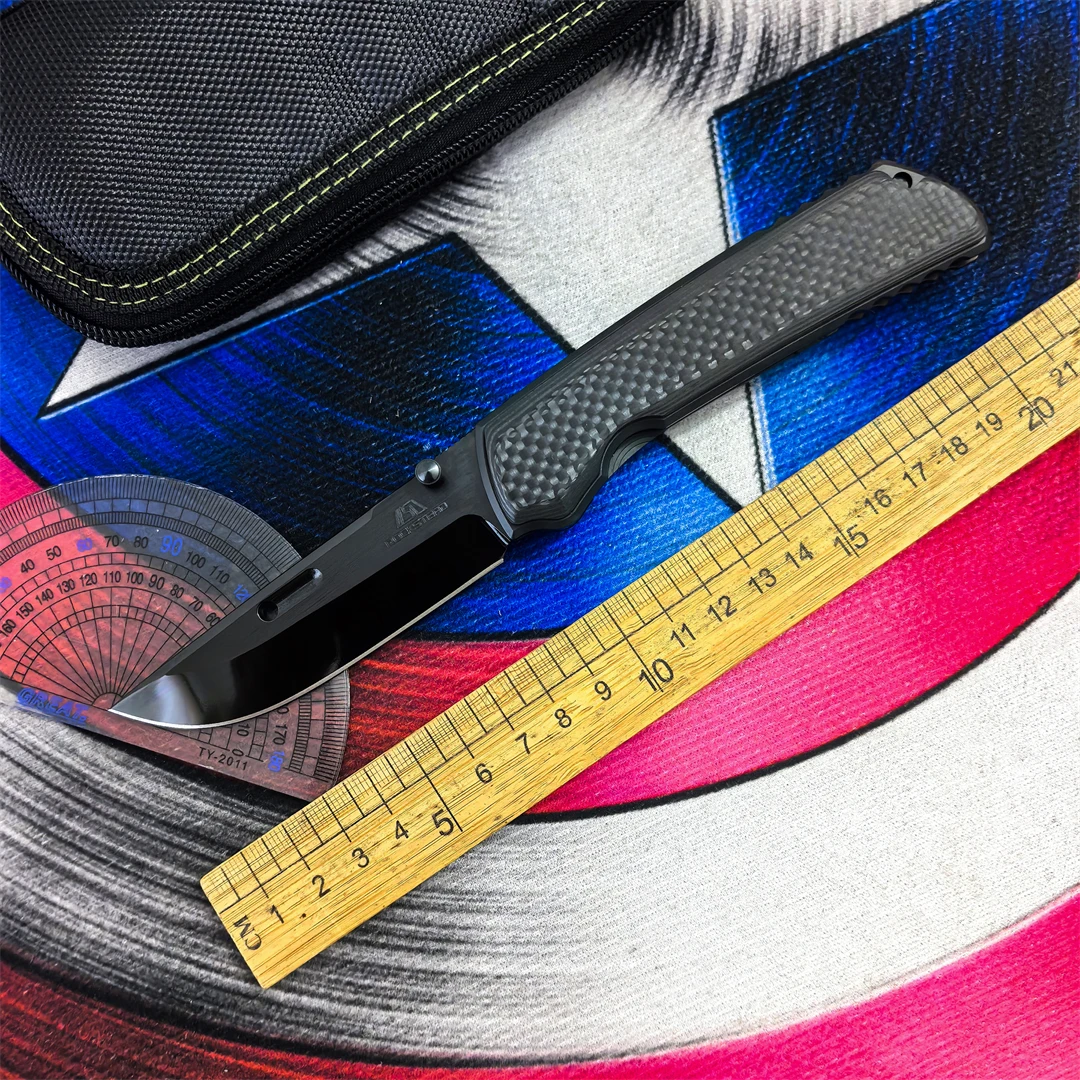 VG10 Steel DLC Coated Folding Knife Carbon Fiber Handle Bearing Camping Outdoor Survival Hunting Fishing EDC Defense Tool