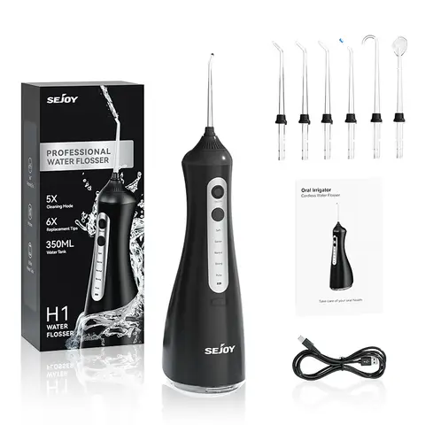 Sejoy Water Flosser Teeth Picks 6 Jets 6 Modes Portable Cordless Water Floss for Teeth Cleaner  Oral Picks