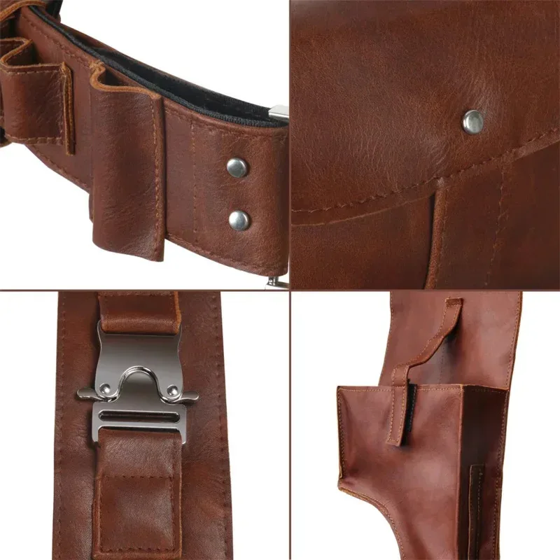 1pcs The Mandalorian Leather Belt With Gun Holster Cosplay Props Replica for Adults Size S-L E