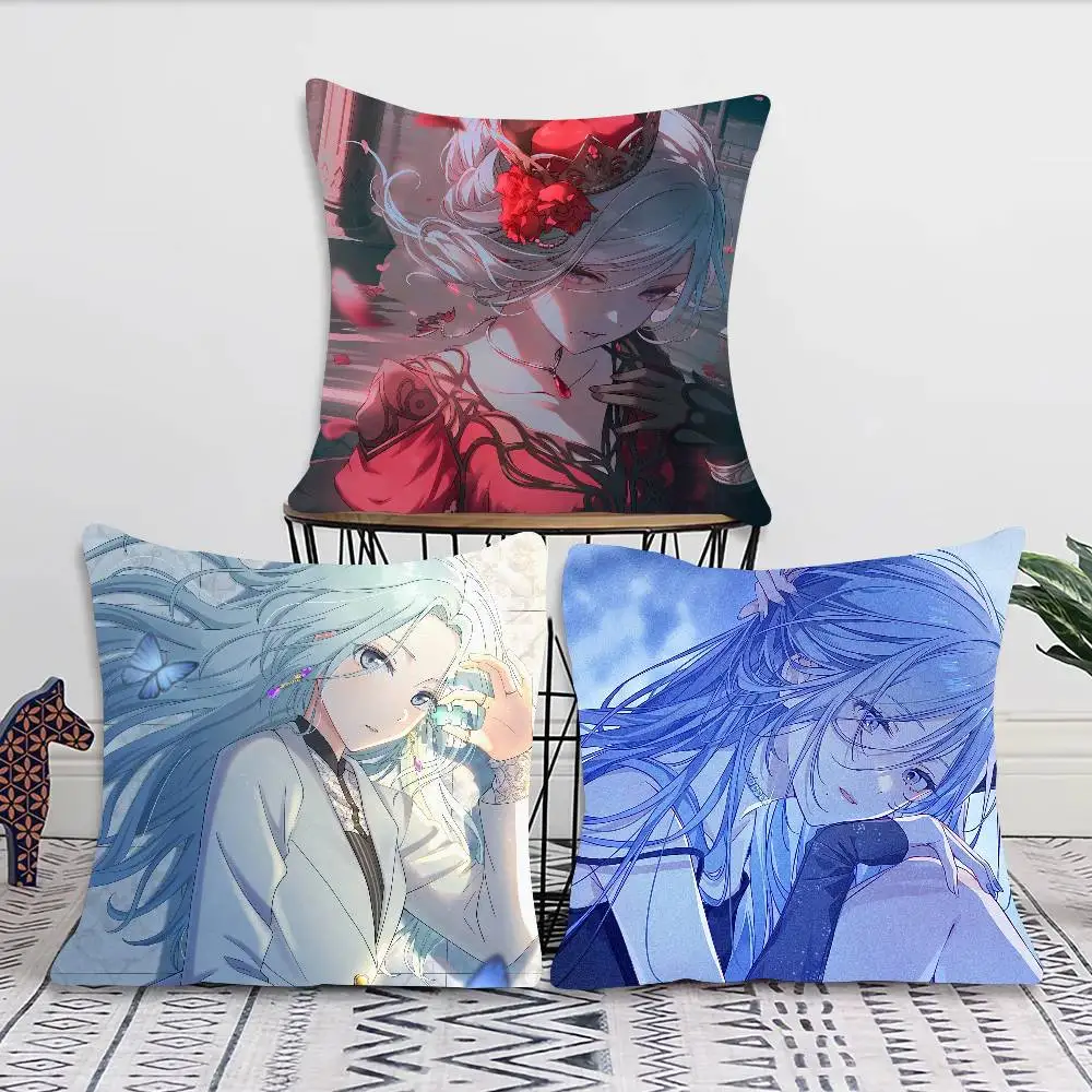 Shizuku Hinomori Anime P-Project Pillow Case Fashion Square Pillowcase Bedroom Sofa Room Ins Decoration Leisure