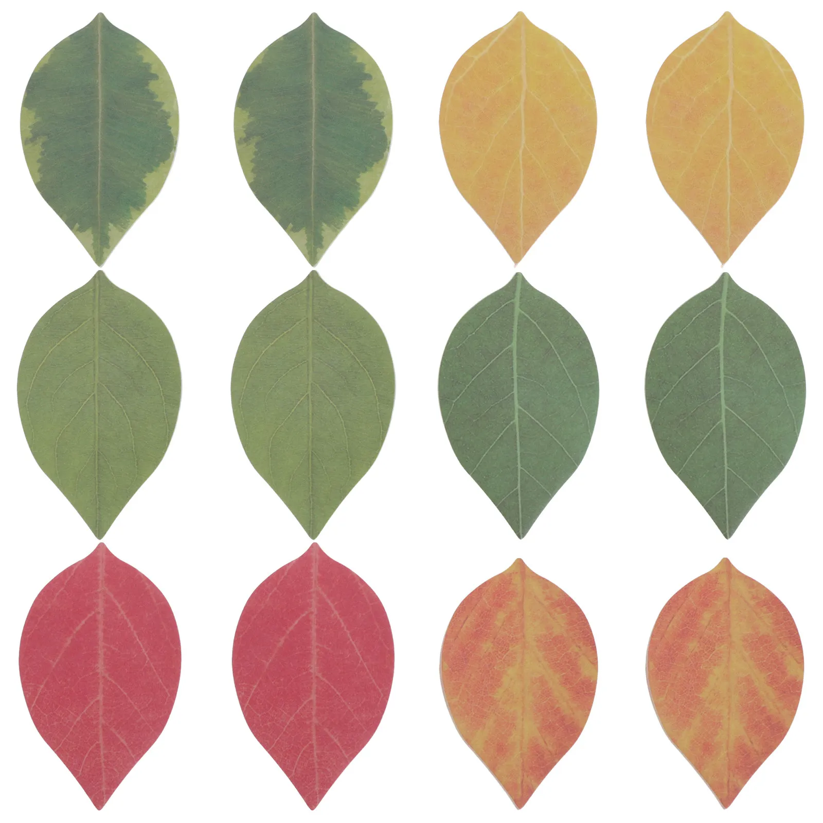 

12Pcs Leaf Notepad Sticky Memo Paper Colorful Self Adhesive Notes Cute Desk Organizer for Office School Students Home Anti