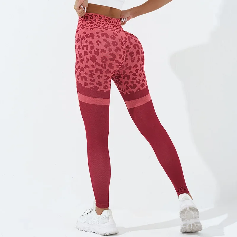 Seamless Leggings Coloured Leopard Printing Yoga Pants Running Clothings Sport Pants Women Gym Fitness Tights Push Up Leggings