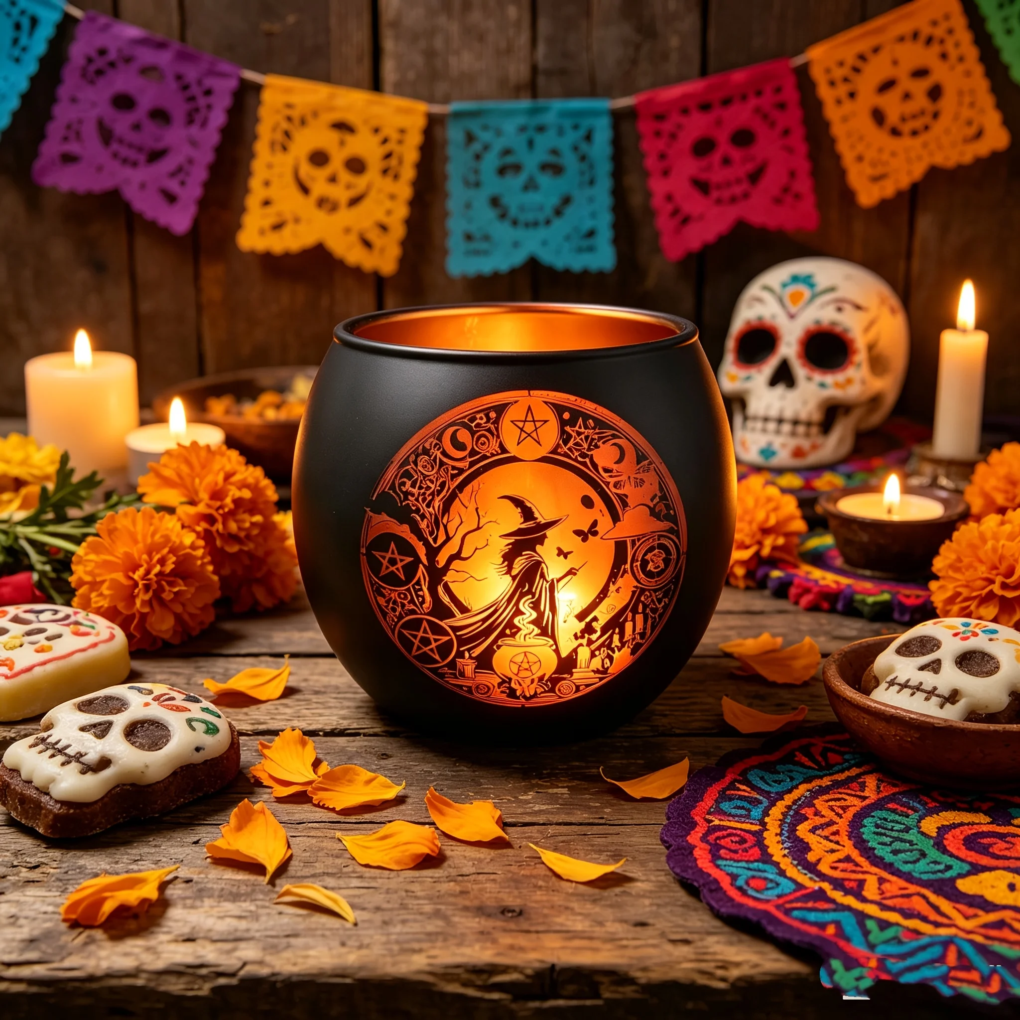Gothic Halloween Magic Witch Candlestick Decor, Spooky Party Centerpiece, Great Gift for Kids & Friends, Ideal for Celebrations