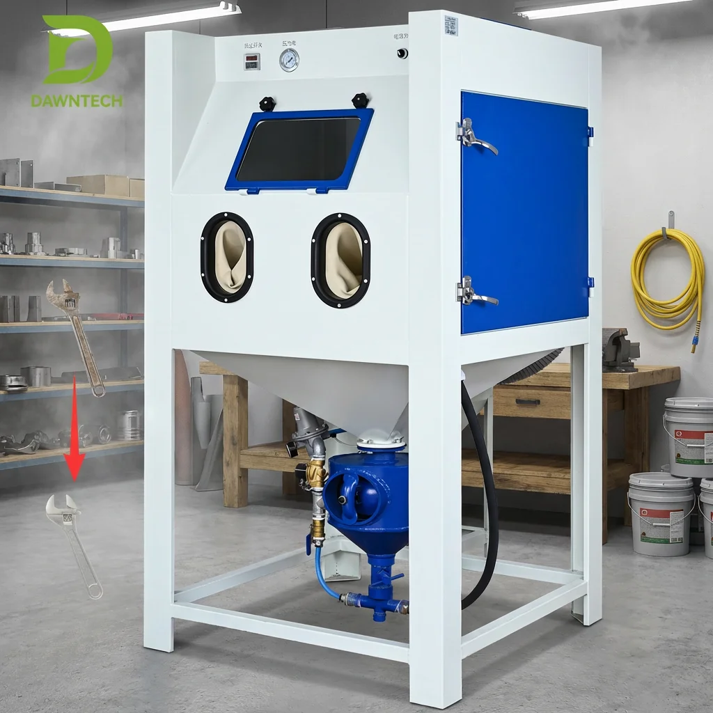 Sandblasting Machine Machines Dust Free Dry Metal Sand Blasting Cabinet for Metal Rust Paint  Refurbishment Treatment