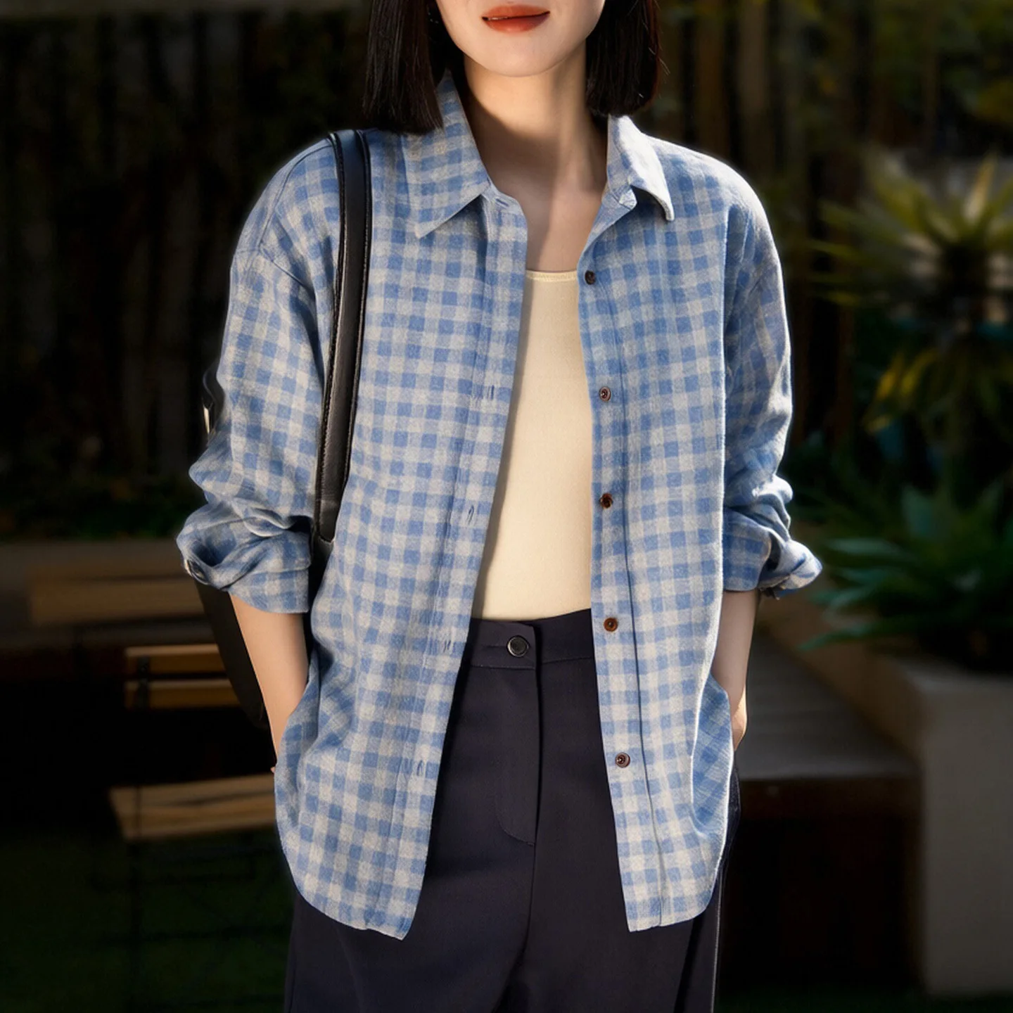 

ay irt Plaid Casual Loose Fit Long Sve Cotton irt for Women Winter Collection Versatile ex irt