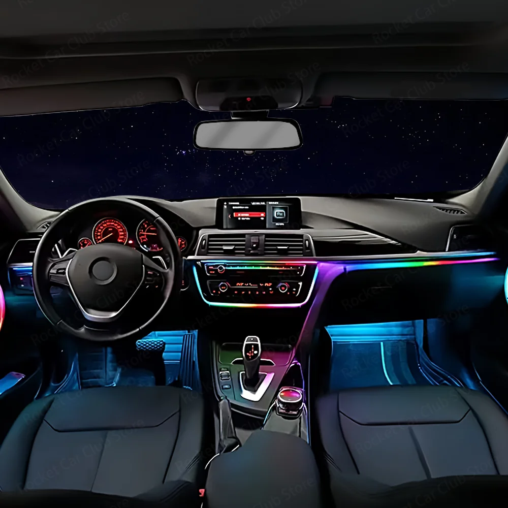 Per BMW Serie 3/4 3GT F30 F31 F32 F34 Auto LED Luce Ambientale App di Controllo 256 Colori Sinfonia Atmosfera Lampada illuminata Striscia