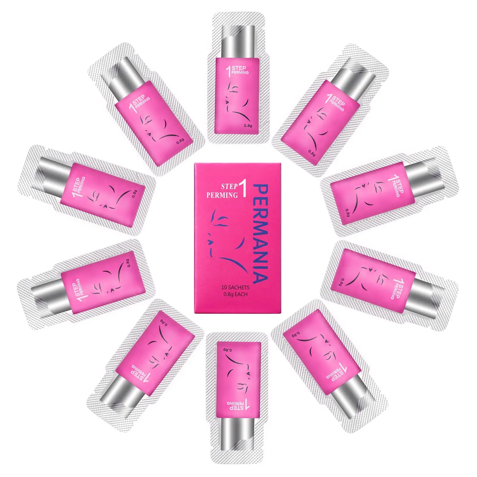 PERMANIA Korea 10 Teile/los 5-8 Minuten Lash Lift Wimpern Dauerwelle Kit Beutel Nummer # 1 # 2 # 3-Setting Lotion Curling Perma Makeup Tool