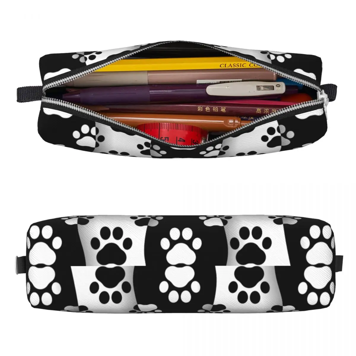 Pet Prints Dog Cat Paw Pencil Case Cute Puppy Foot Pencilcases Pen Holder for Girl Boy Big Pencil Bags School Supplies Zipper