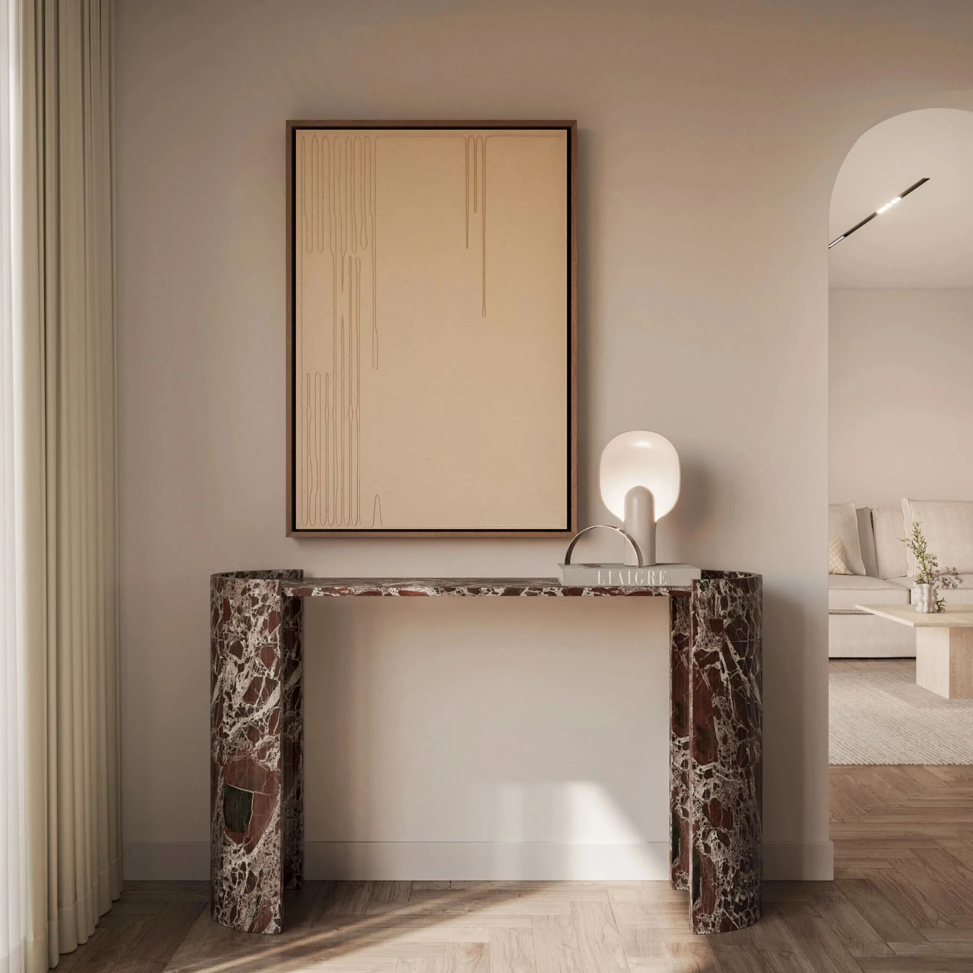 

&d FURNITURE Lavia Rosso Levanto Console Table