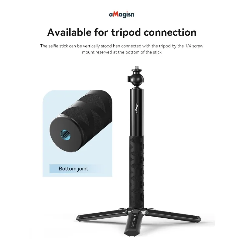 عصا سيلفي برأس كروي من ماجيسن لرأس كروي DJI/GoPro/Insta360 360 °   ملحق عمود تمديد كاميرا الحركة القابل للتعديل