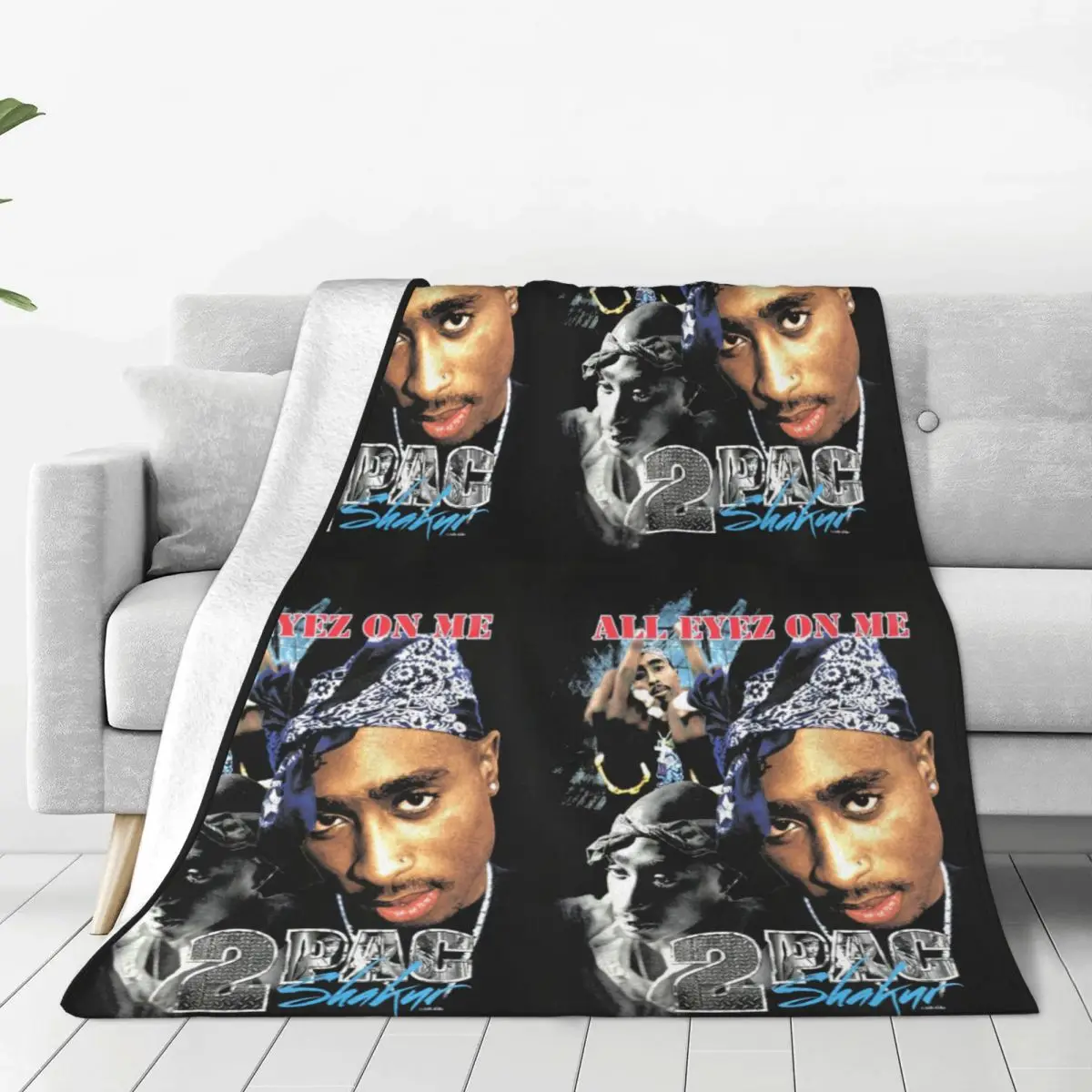 2PAC Blankets Fleece 90s Rappers Lightweight Throw Blanket for Outdoor Travel Bedspread