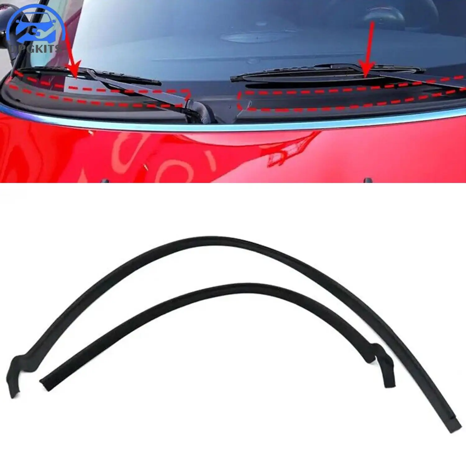 

DPGKITS 2Pcs Weather Strip Cowl Cover Apron Seal Trim Strip For Mini Cooper Hatchback Wagon Convertible R55 R56 R57 Accessories
