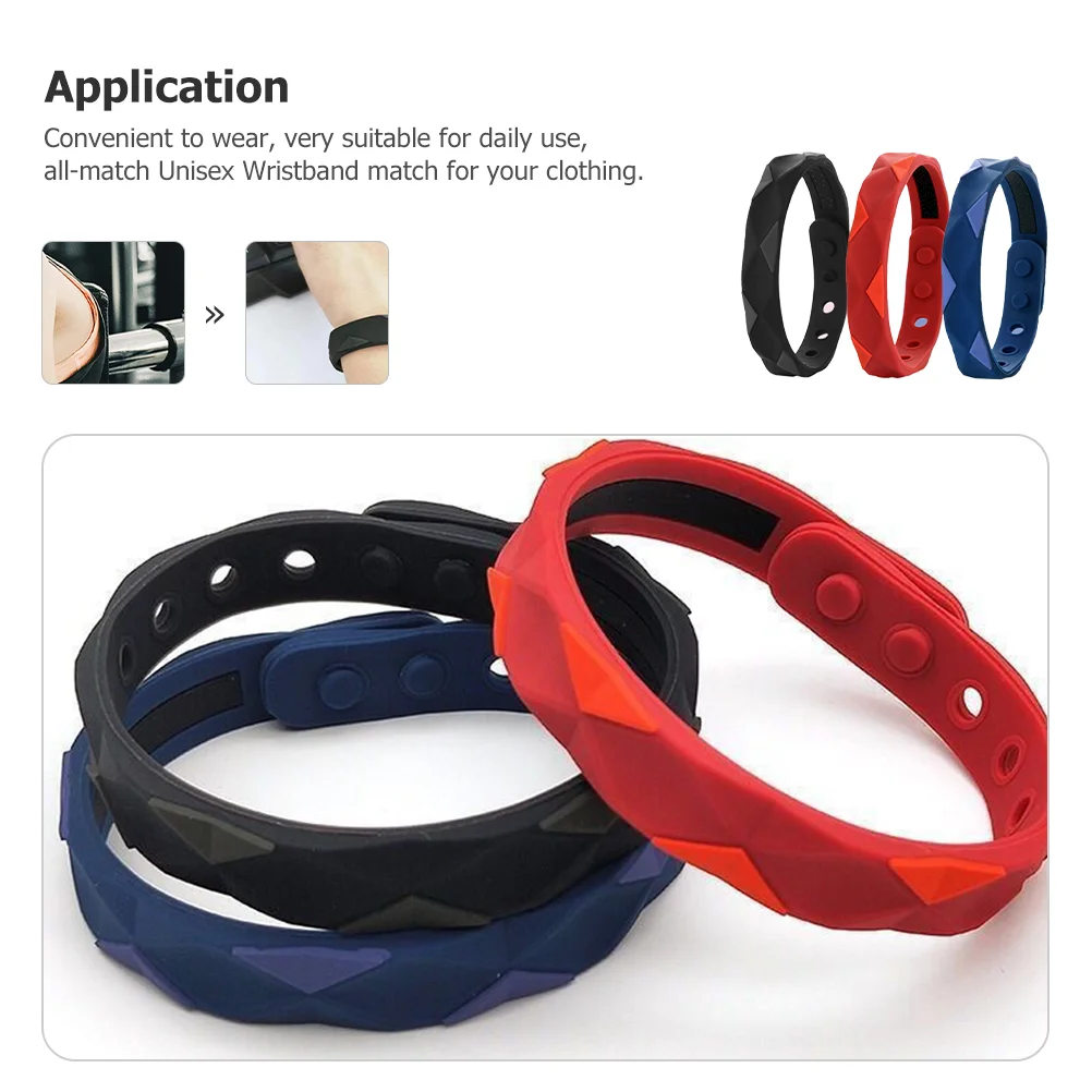 3 Pcs Anti-static Bracelet Sports Wrist Strap Negative Exercise Wristband Decorative Silicone Silica Gel Gift Miss