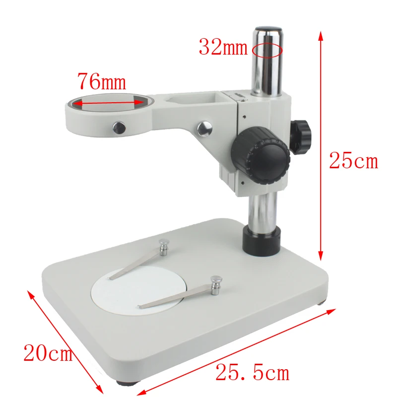 Large Size Universal Stereo Microscope Table Stand Focusing Rack 76mm Diameter Holder For Binocular Trinocular Microscopio arm