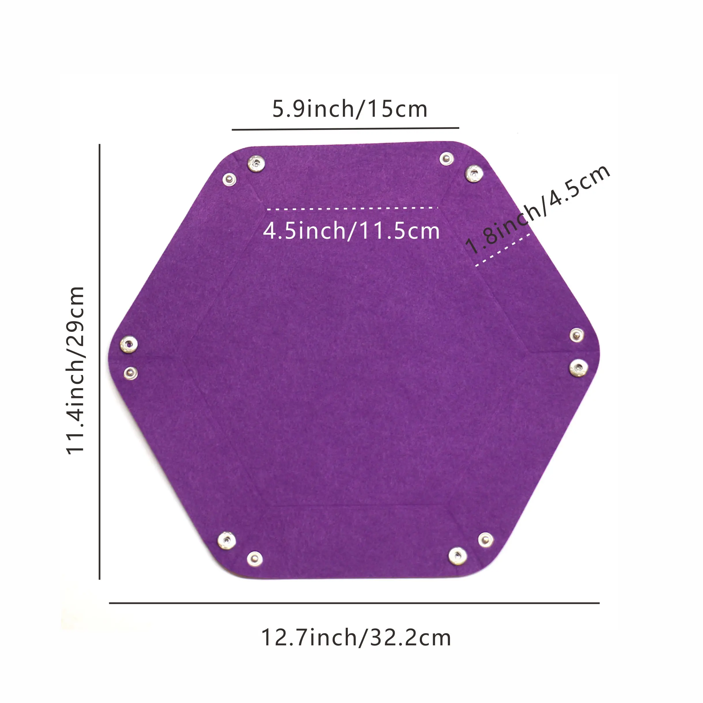1PC Dice Tray Set Foldable Dice Trays Hexagon Dice Rolling Tray Felt Dice Holder for Dice Games Like RPG, and Other Table Games image 3