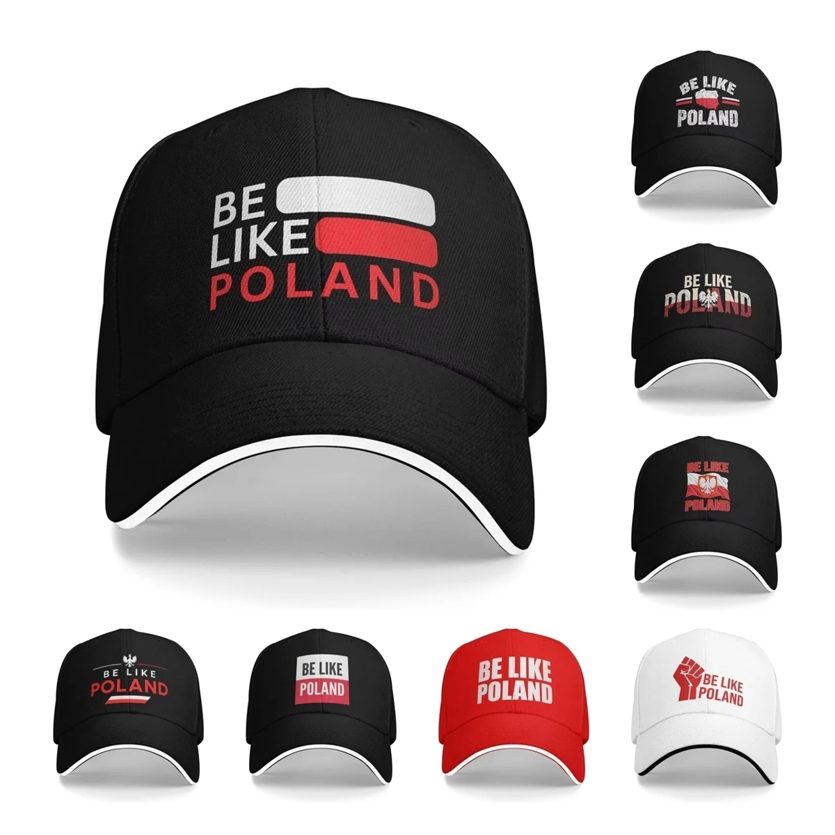 Be Like Poland Polska Polish Flag Sandwich Caps Men Women Fashion Baseball Caps Europe Adjustable Fitted All Seasons Hat Adult