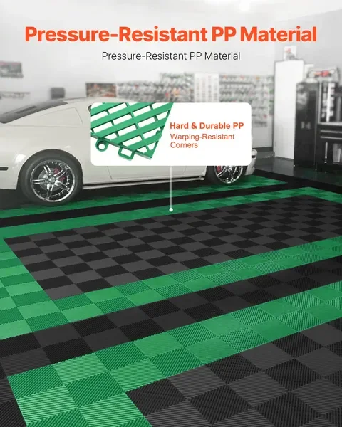 10'x10' Interlocking Drainage Mat, 50 Pcs PP Modular Floor Tile, Non-Slip Shower & Garden Use