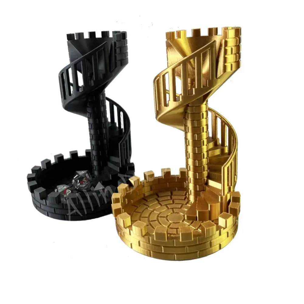 

Смола Castle Dice Tower Dice Rolling Tower 3D Печатная спираль DND Dice Tower Настольная игра Dice Tower Орнамент для игры в кубики DND