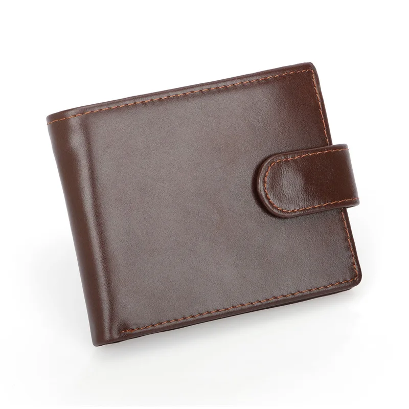 New Genuine Leather Men Wallet RFID Blocking Multi-functional Top Grain Cowhide Short Purse Luxury Men's Billfold Card Holder
