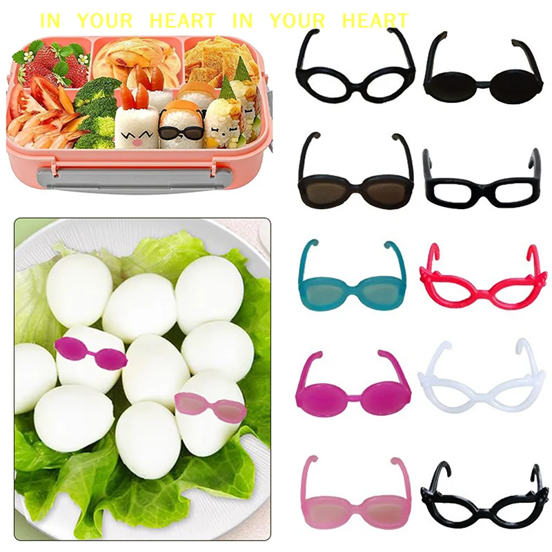 【X】4/8/16Pcs Bento Decoration Tools Lunch Bento Box Food Glasses Headwear Buffet Sandwich Toppers Decor For Bento Decoration