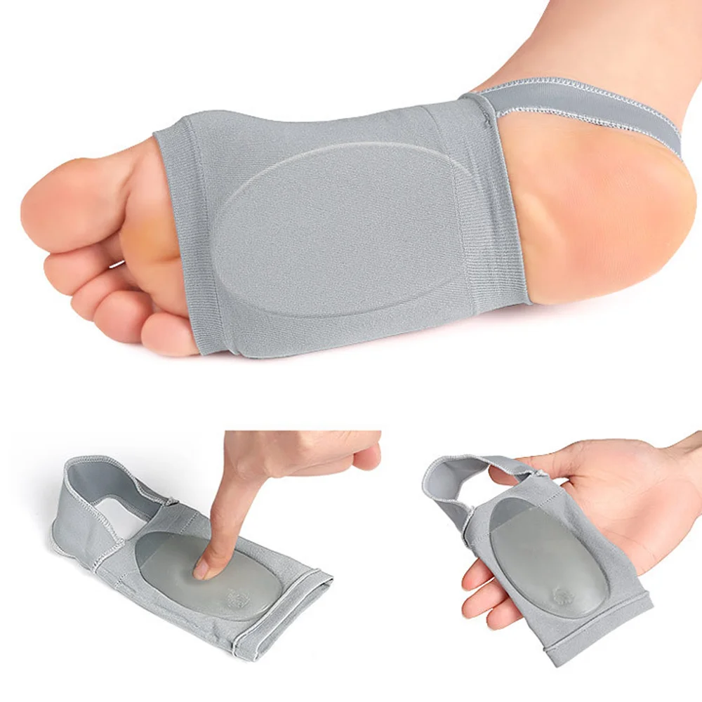 1-2 Pairs Anti Fatigue Standing Foot Massage Flexible Silicone Arch Support Insoles Flat Foot Correction KOTLIKOFF