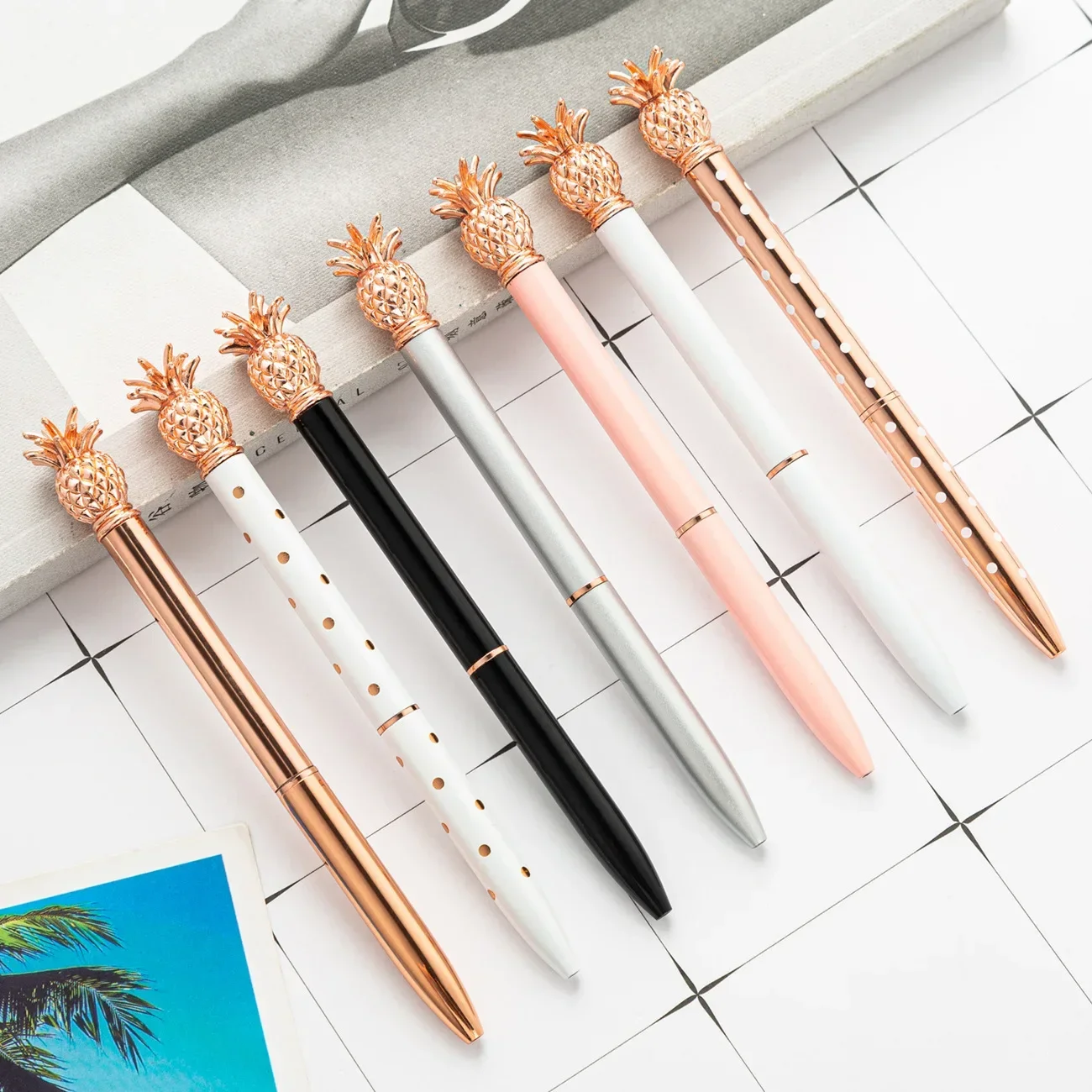 A 20PCS Pineapple Ballpoint Pen Spot Wholesale New Business Gifts Metal Ballpoint Printing Advertising Hotel