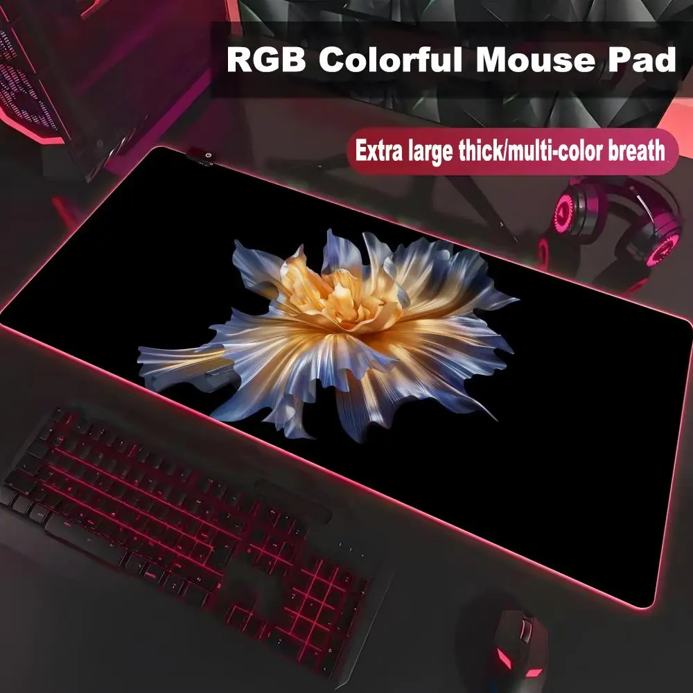 Mouse Pad High-end E-sports Nice Flower Mouse Pad XAXC RGB Mouse Pad LED Pc Large Student Writing Pad Gamer Luminous Desk Ma