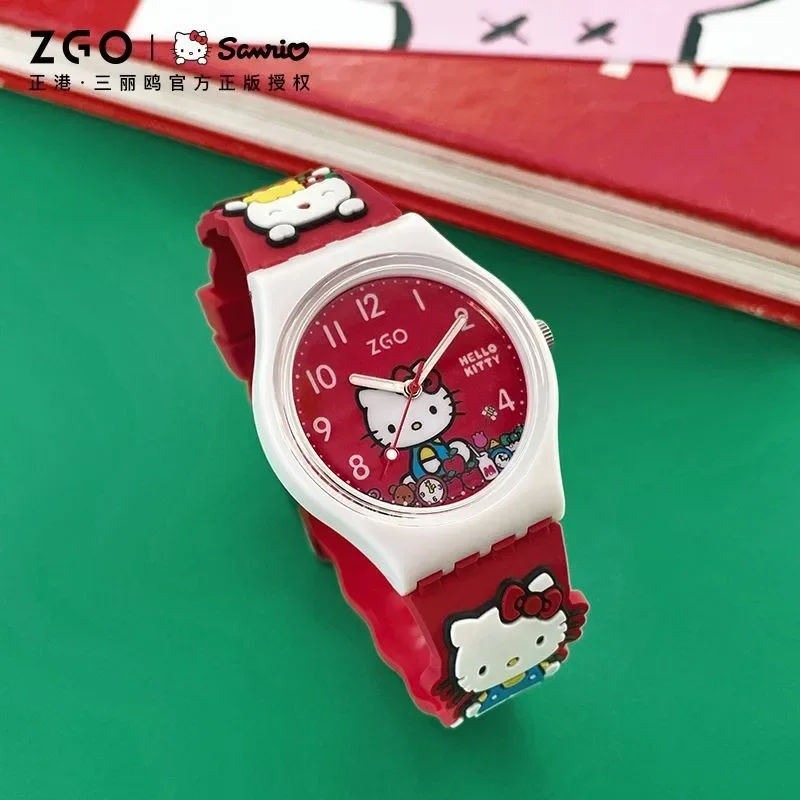 Anime Peripheral Hello Kitty Sanrio Watch Women's Luminous Waterproof Student Girls Children's Quartz Watch