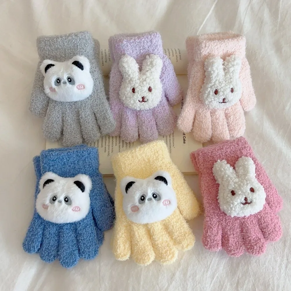 12CM 15CM Cute Warm Winter Gloves Girls Boys Coldproof Candy Color Children Mittens Elastic Soft Gloves Outdoor Accessories