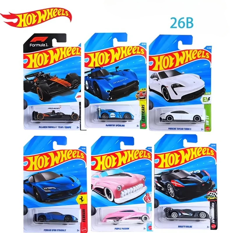 Coche Hot Wheels genuino 26B, Bugatti Bolide Chevy Silverado Ferrari Sf90, modelo de vehículo de juguete para niños, regalo de colección, 1/64