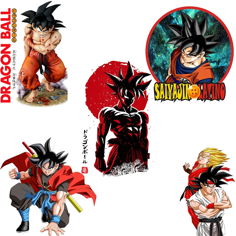 Anime Patches for Clothing Dragons Heat Transfer Stickers for Balls T-Shirt Iron on Patches for Clothes Boys Clothing Patch Gift