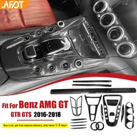 AFDT-cubierta de Panel de cambio de marchas para consola central de salida de aire Interior de coche, fibra de carbono Real para Benz AMG GT C190 R190 GTS GTR 2015-2018