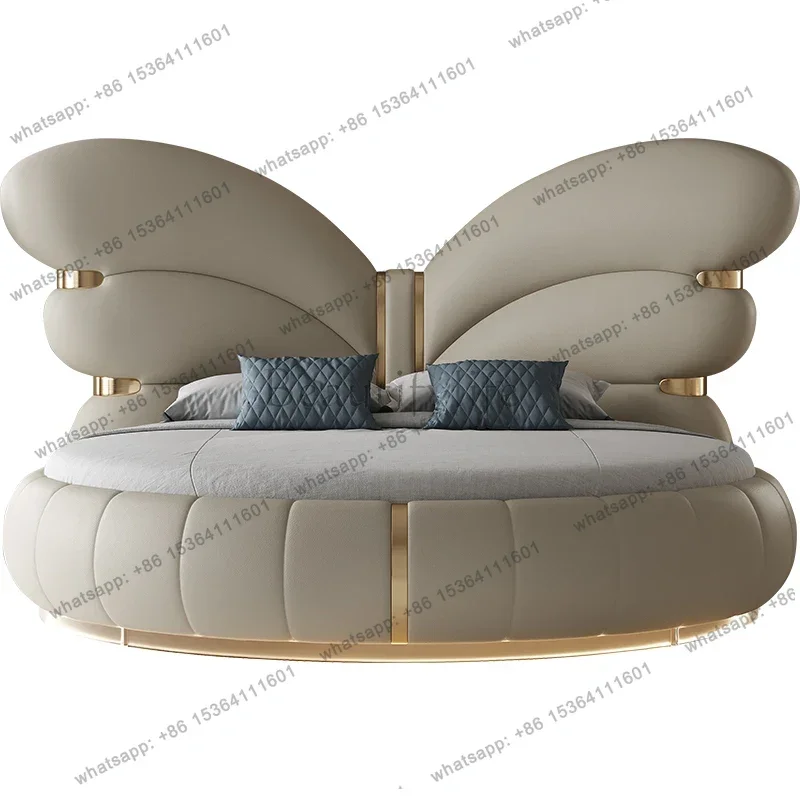 FG Italian Modern Double Bed High Quality Design Aesthetics Princess Lounge Sleeping Bed Bedroom Wedding Muebles Home Furniture