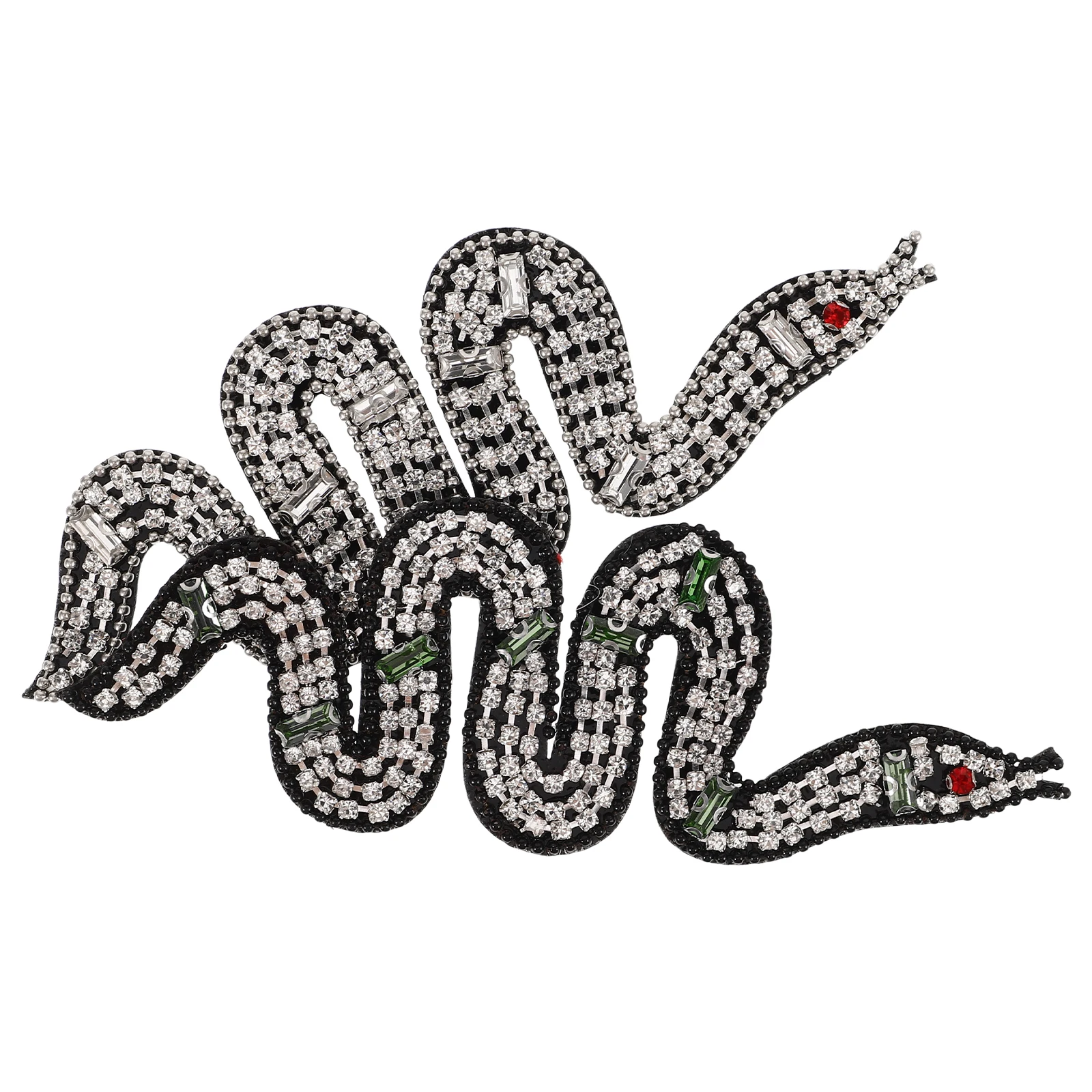 

2pcs Beaded Snake Decorative Cloth Patch Appliques for Clothing Bags Shoes Hats Scarf Embroidered Jacket Sewing Supplies