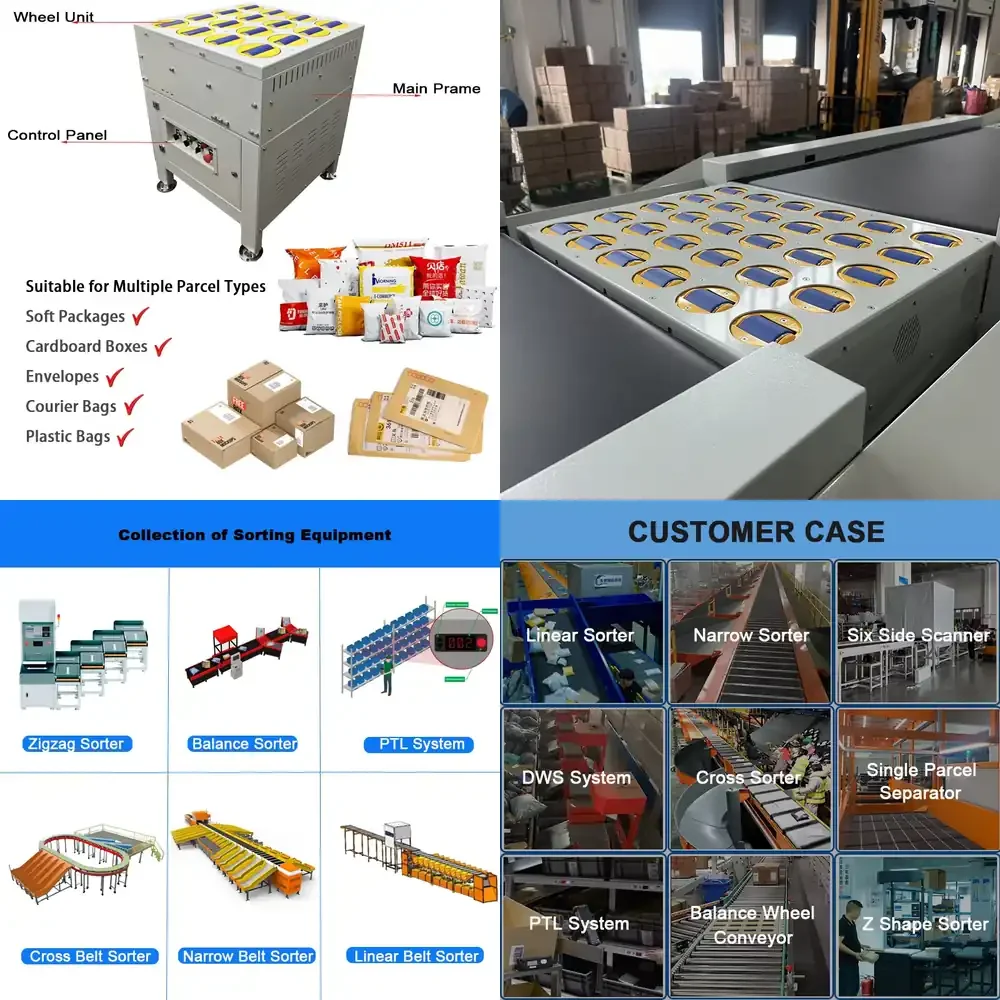 Wheel Sorter 3000-6000 PPH High Efficiency Low Damage Sorting System for E-commerce Parcels